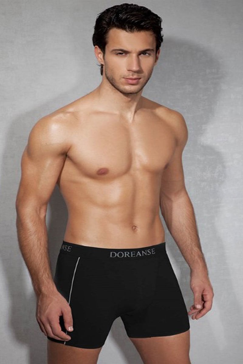 Erkek Modal Çizgili Normal Paça Boxer 1780 Siyah