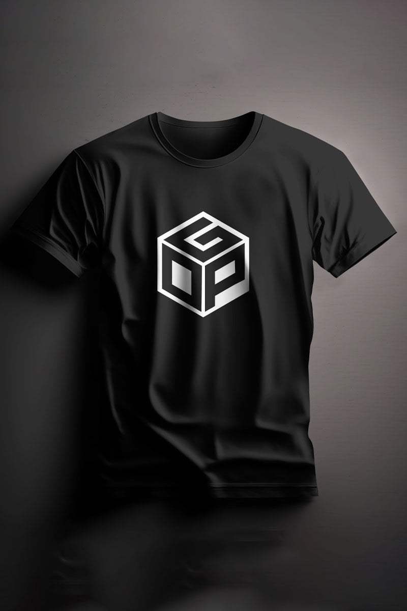 Unisex Printed Black T-Shirt Gop