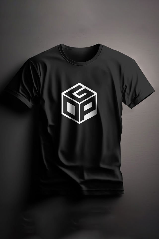 Unisex Printed Black T-Shirt Gop