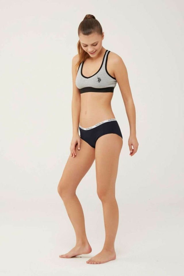 U.s. Polo Assn. 66273 Kadın Siyah-Beyaz-Ten 3'lü Şort