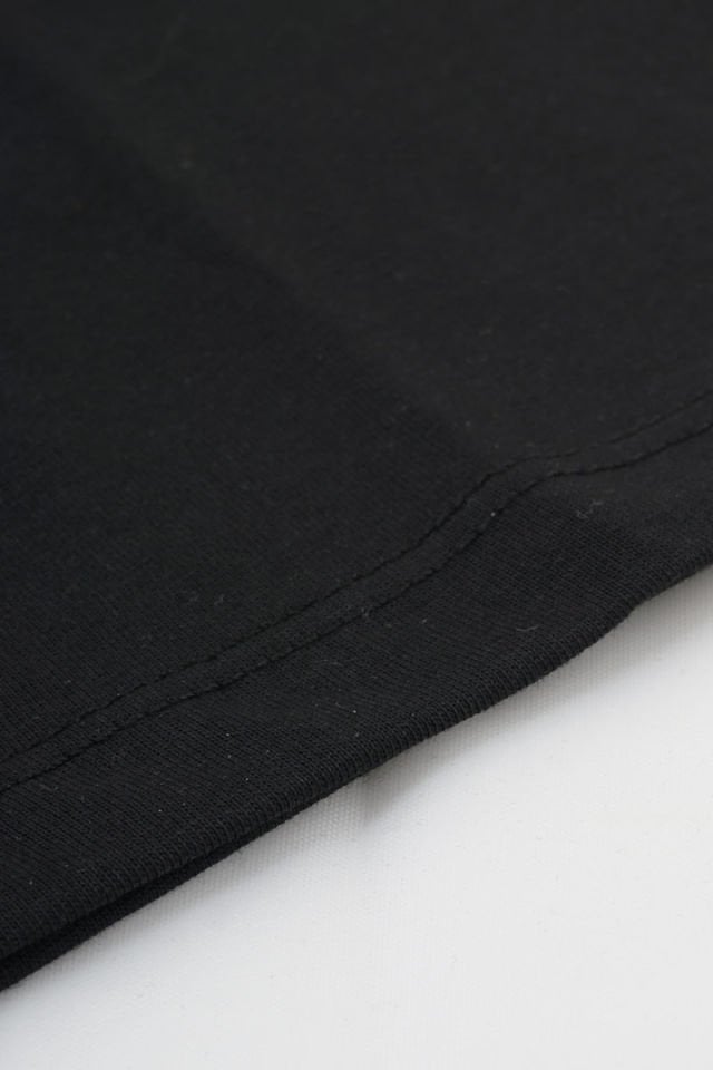 Unisex Baskılı Siyah Tişört Let's