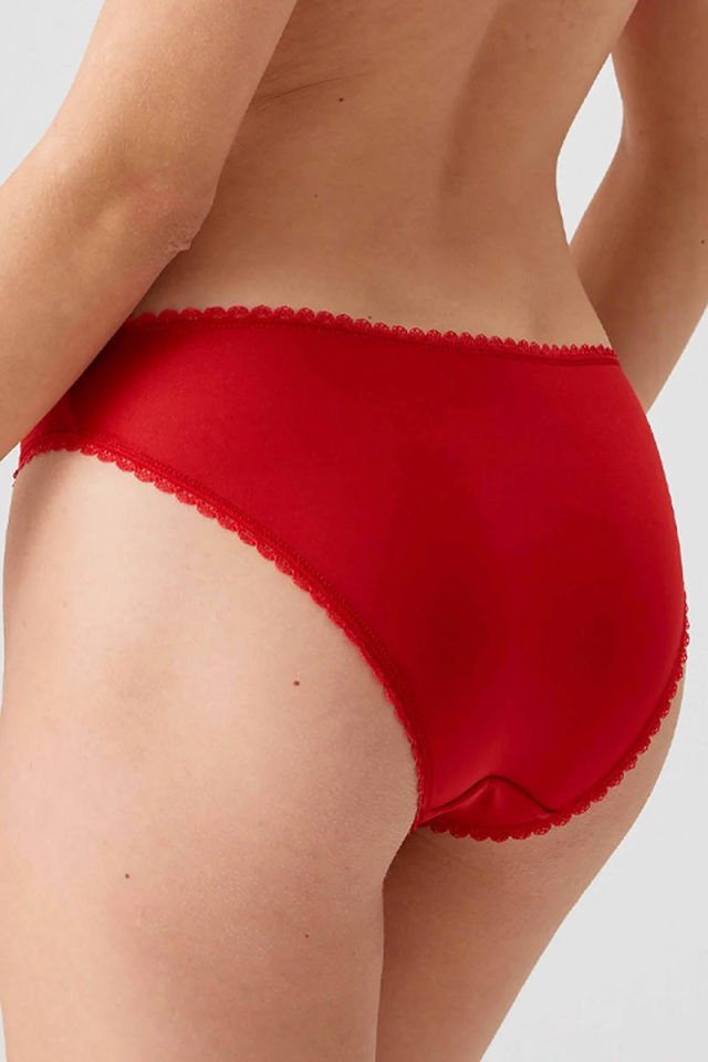 Pierre Cardin 4560 Balenli Dantelli Desteksiz Sütyen Takım Kırmızı