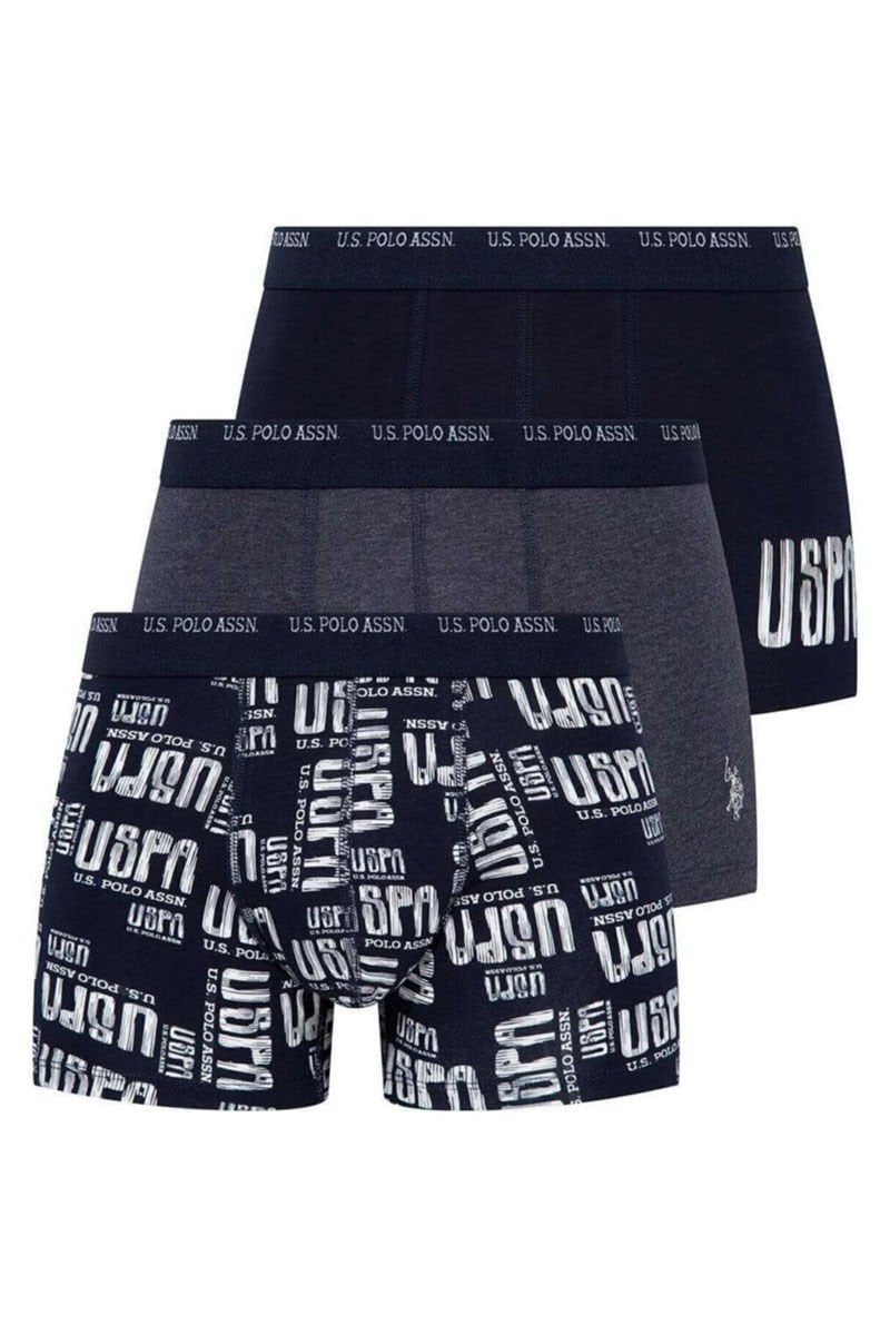 U.S. POLO ASSN. Erkek Pamuklu 3Lü Erkek Boxer 80338