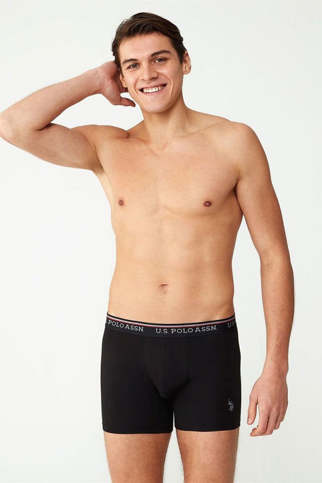 U.S. POLO ASSN. 80481 Uzun Paça Modal Erkek Boxer Siyah
