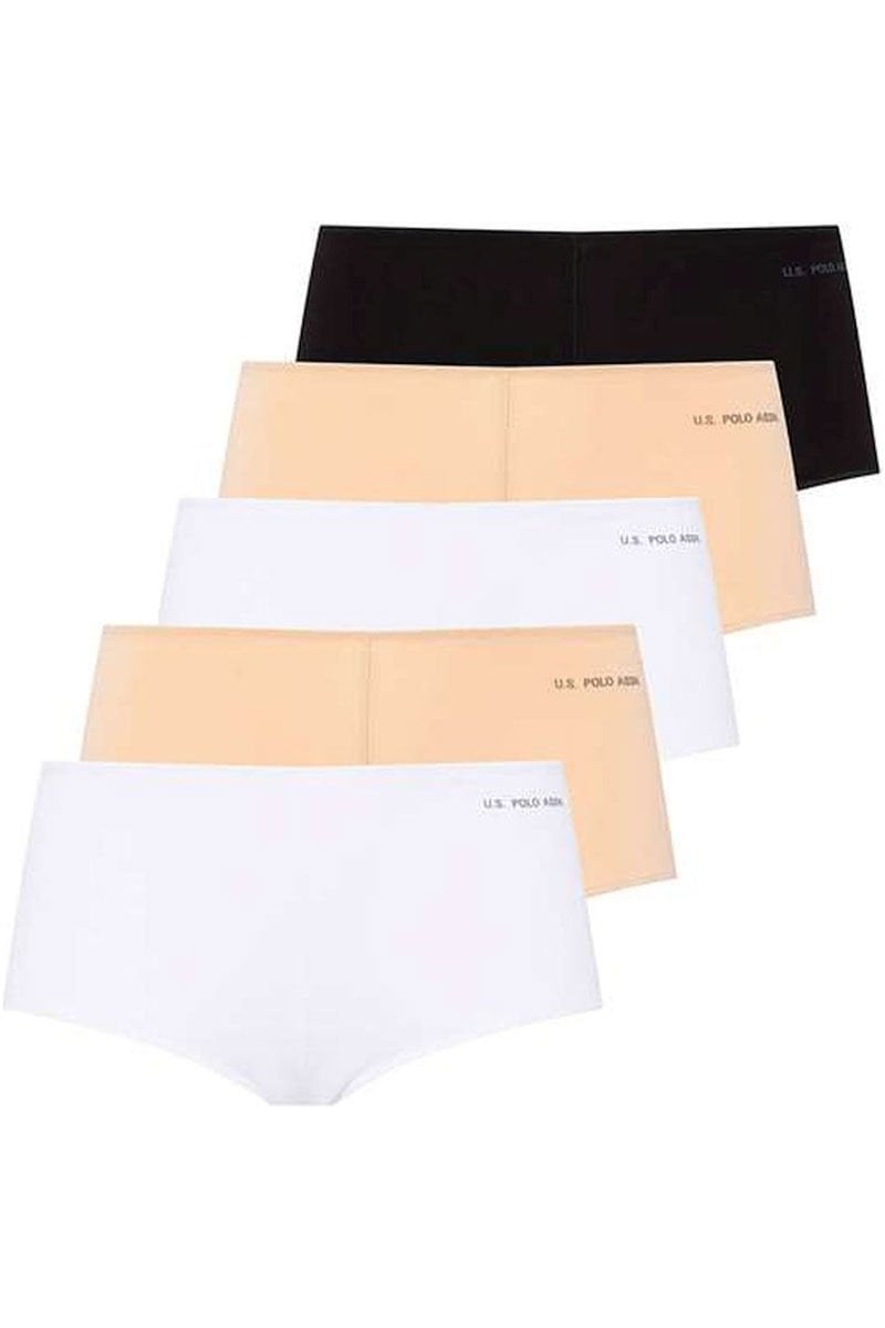 U.S. POLO ASSN. 67004 Kadın 5'li Kıl Lastikli Şort Boxer TBS