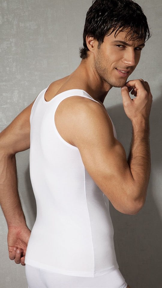 Erkek Modal Pamuklu Kare Yaka Atlet 2255 Beyaz