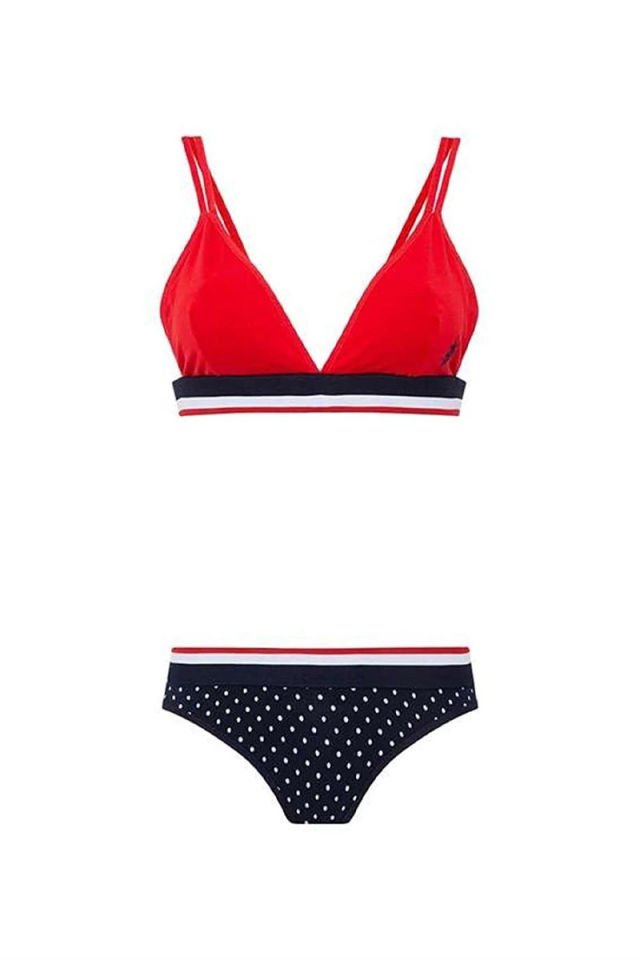 U.S. POLO ASSN. 66253 Kadın Büstiyer Slip Takım-Kırmızı