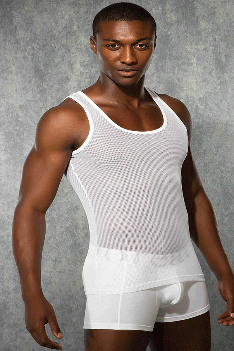 Erkek Polyamid Transparan Atlet 2310 Beyaz