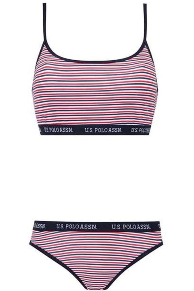 U.S. POLO ASSN. 66250 Kadın Lacivert Büstiyer Slip Takım