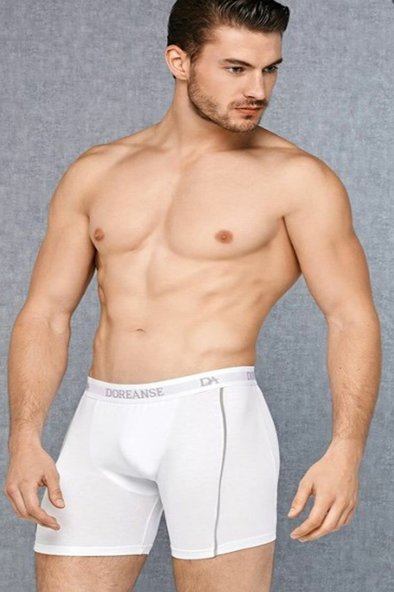 Erkek Modal Çizgili Normal Paça Boxer 1780 Beyaz