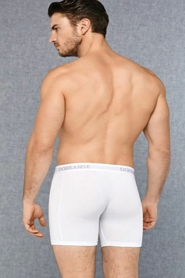 Erkek Modal Çizgili Normal Paça Boxer 1780 Beyaz