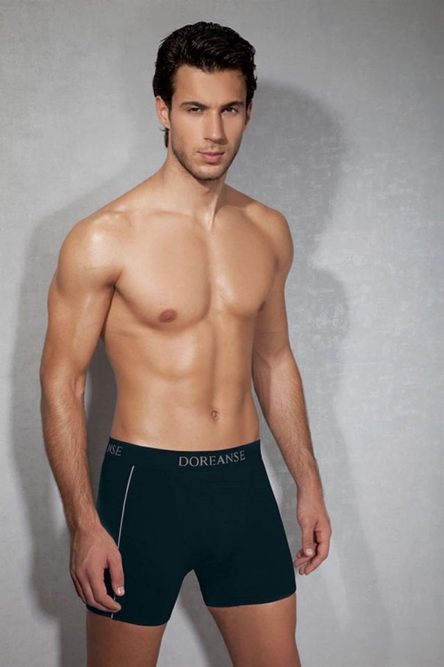 Erkek Modal Çizgili Normal Paça Boxer 1780 Lacivert