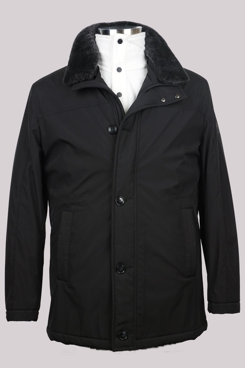 Cristobal Yaka Kürklü Mont Siyah 1716