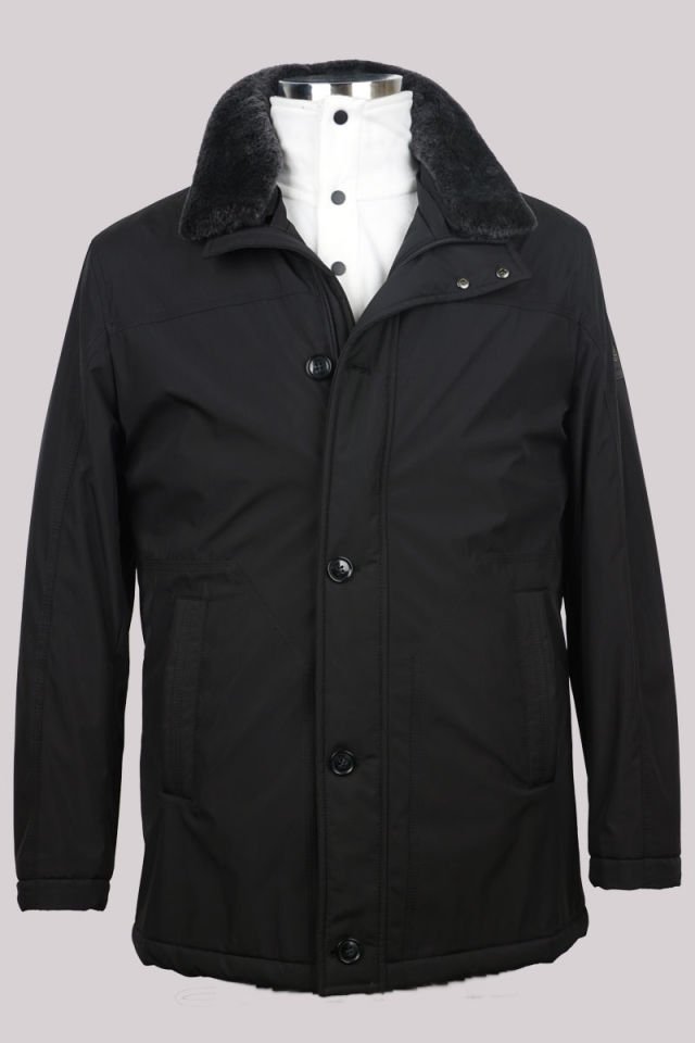 Cristobal Yaka Kürklü Mont Siyah 1716