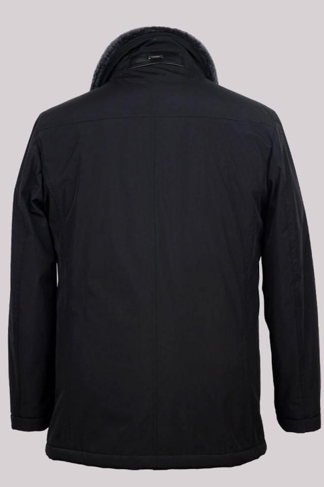 Cristobal Yaka Kürklü Mont Siyah 1716