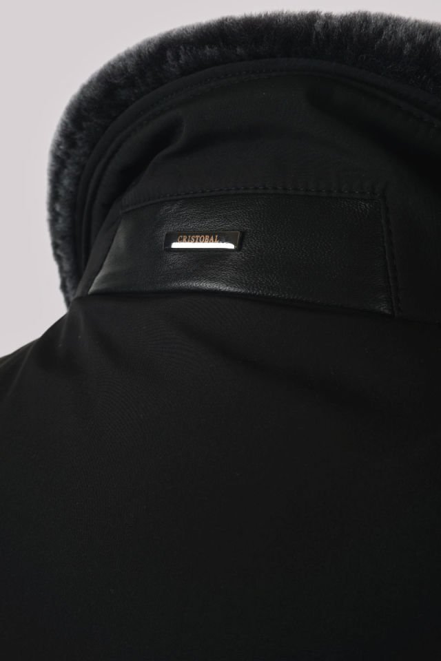 Cristobal Yaka Kürklü Mont Siyah 1716
