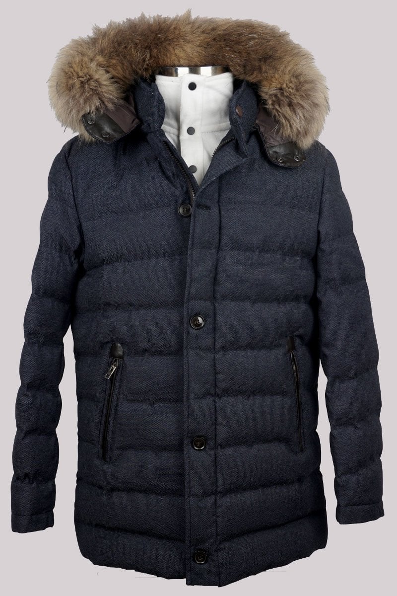 Cristobal Kürk Kapişonlu Mont Denim 1708