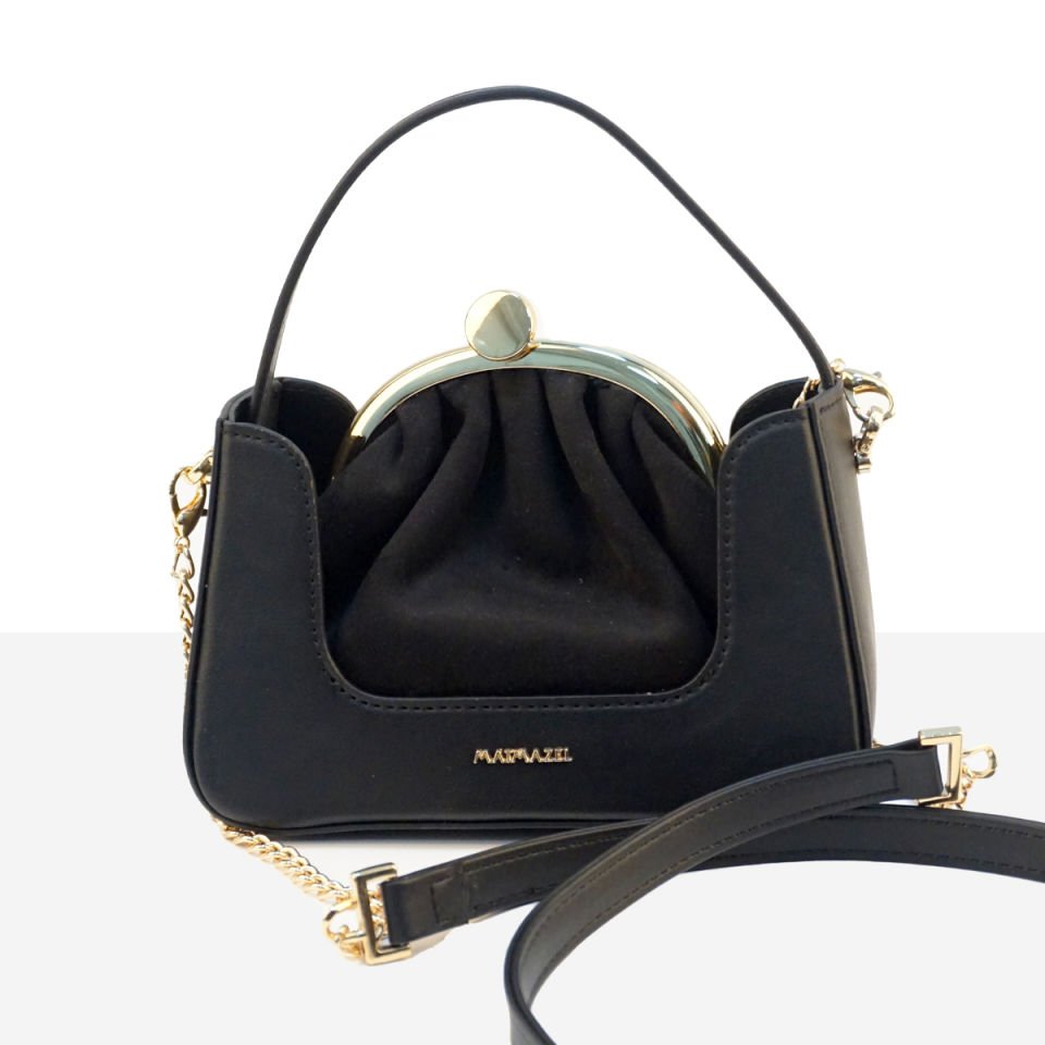 Mademoiselle Hand and Shoulder Bag Black 441T