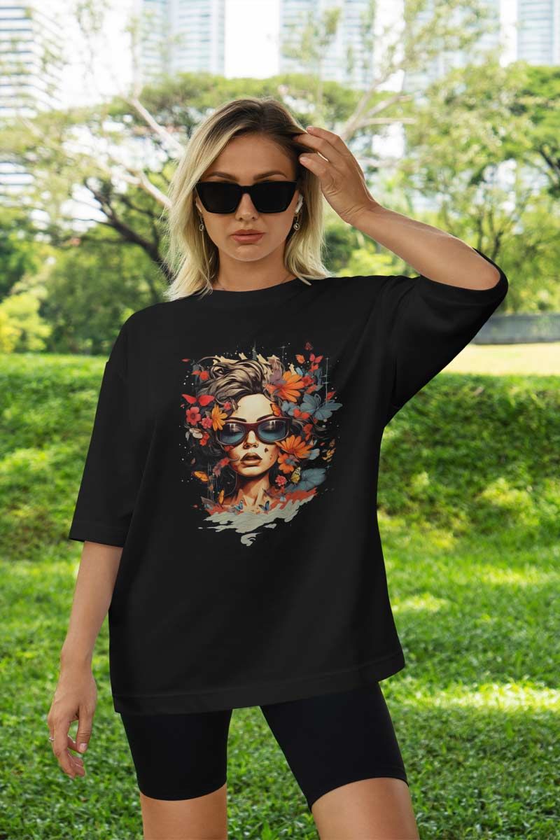 Kadın Oversize Baskılı Tişört 23OV04