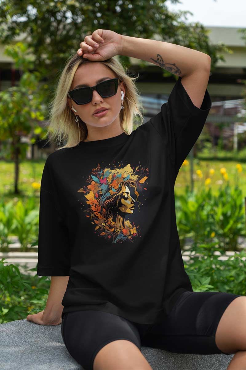 Kadın Oversize Baskılı Tişört 23OV07