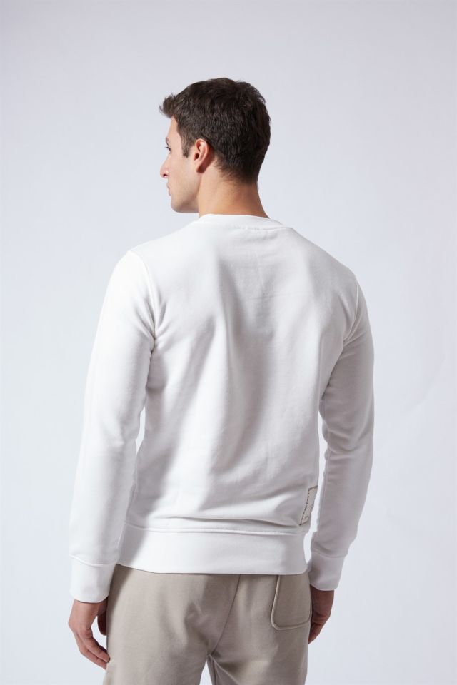 Bisiklet Yaka Sweatshirt Ekru