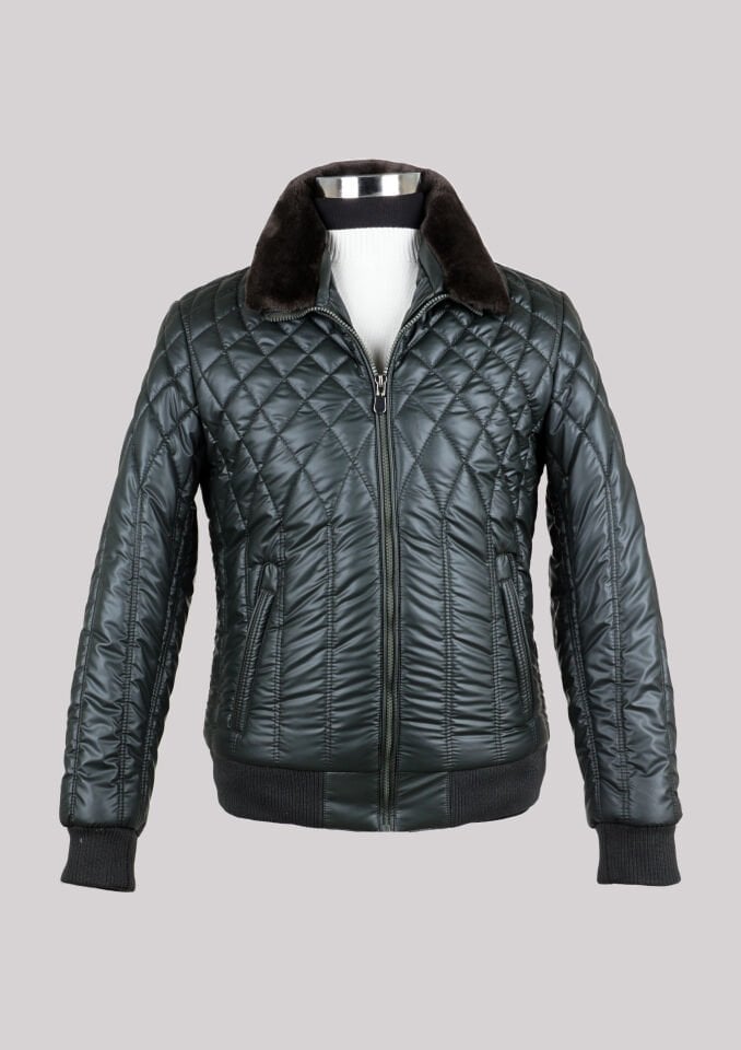 Erkek Kapitone Mont Koyu Yeşil