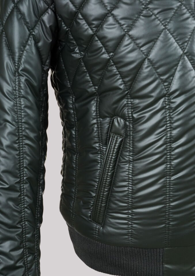 Erkek Kapitone Mont Koyu Yeşil