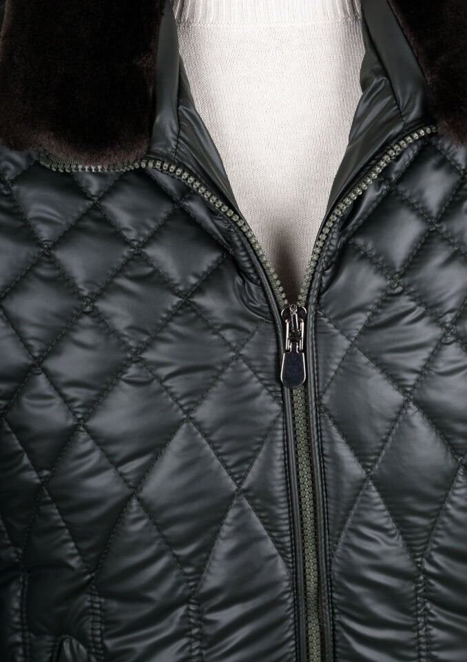 Erkek Kapitone Mont Koyu Yeşil