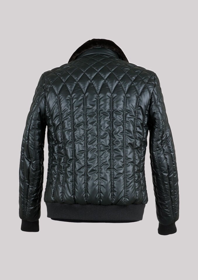 Erkek Kapitone Mont Koyu Yeşil