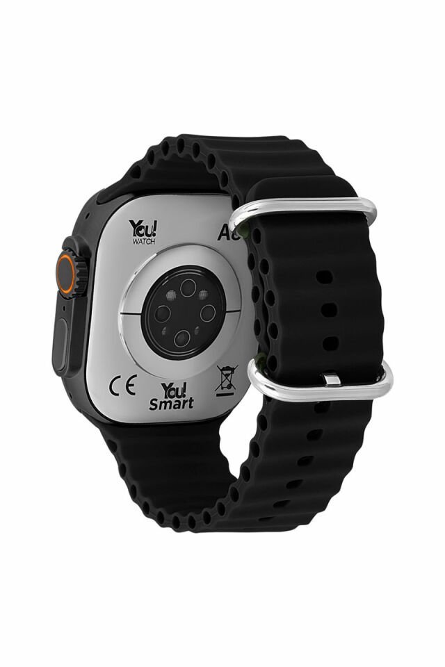 You Watch A8-A80 You Smart Black & Black Silicon Kol Saati