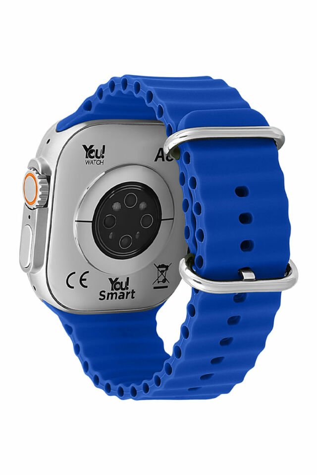 Умные силиконовые наручные часы You Watch A8-A84 You Smart Silver & Blue