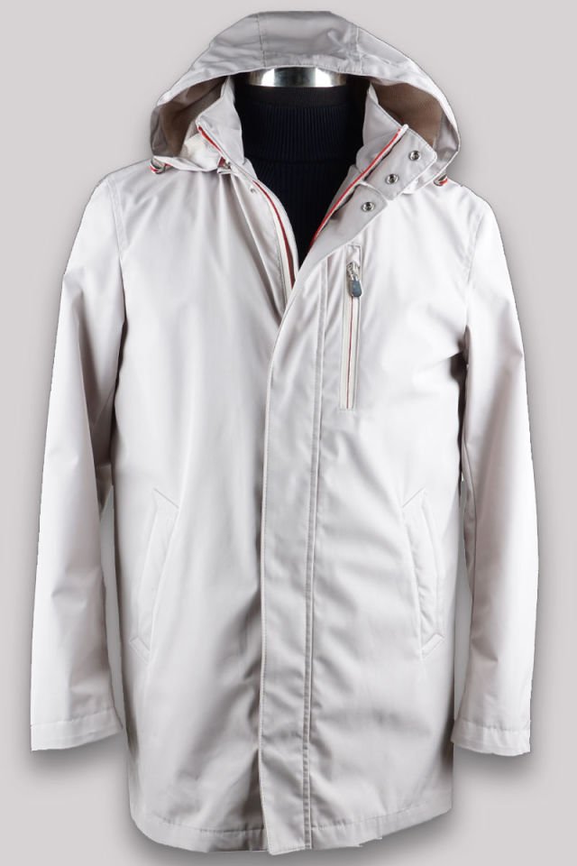 Cristobal Hooded Spring Мужское Пальто Бежевое