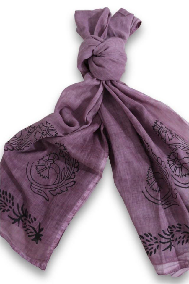 Orjinal Tokat Geleneksel El Baskısı Şal Mürdüm