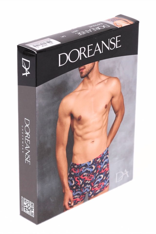 DOREANSE Erkek Renkli Ejderha Desenli Boxer 1857