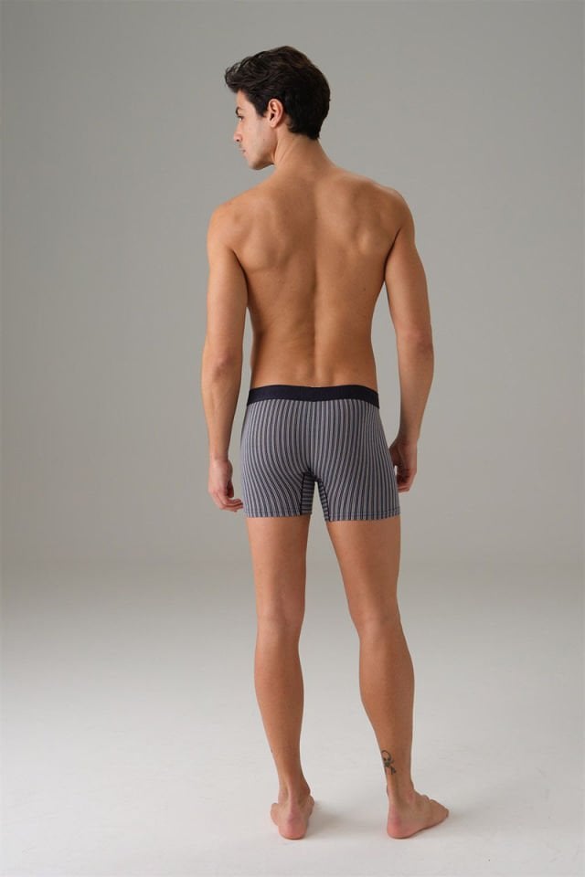 Doreanse Erkek Modal Siyah Çizgi Desenli Boxer 1866