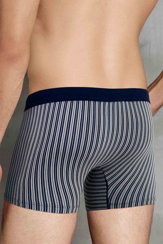 Doreanse Erkek Modal Lacivert Çizgi Desenli Boxer 1866