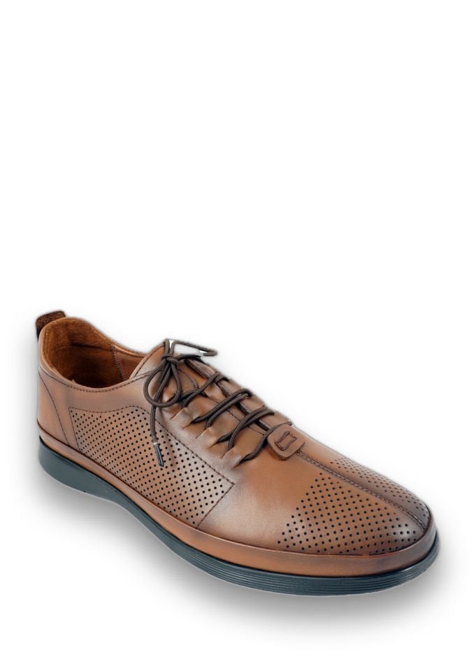Lace-up Leather Men's Shoes Tan 10312