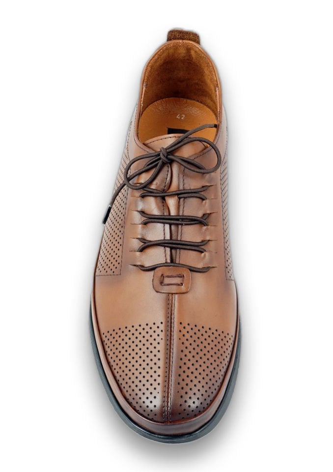 Lace-up Leather Men's Shoes Tan 10312